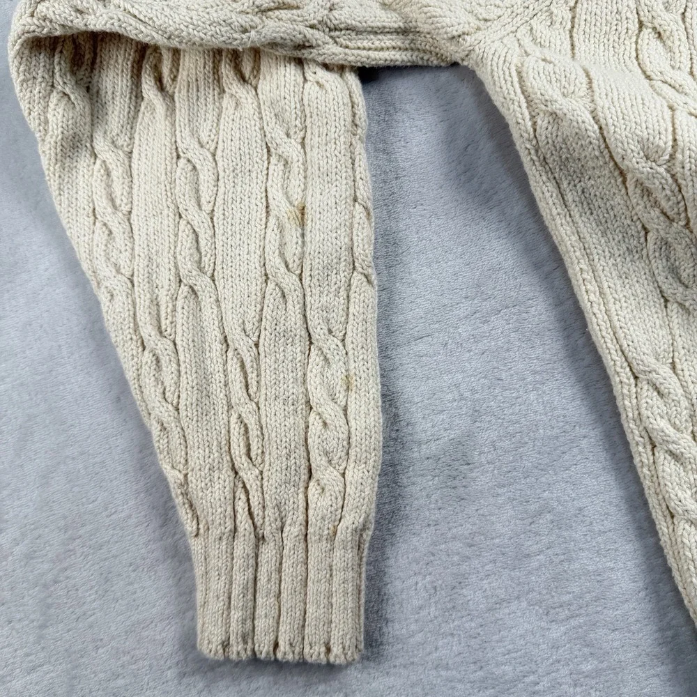 Vtg Banana Republic Roll Neck Sweater Mens XL Cable Knit Heavy Chunky Fisherman